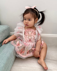 Whimsical Pink Butterfly Romper & Bow Headband - Fox Baby & Co