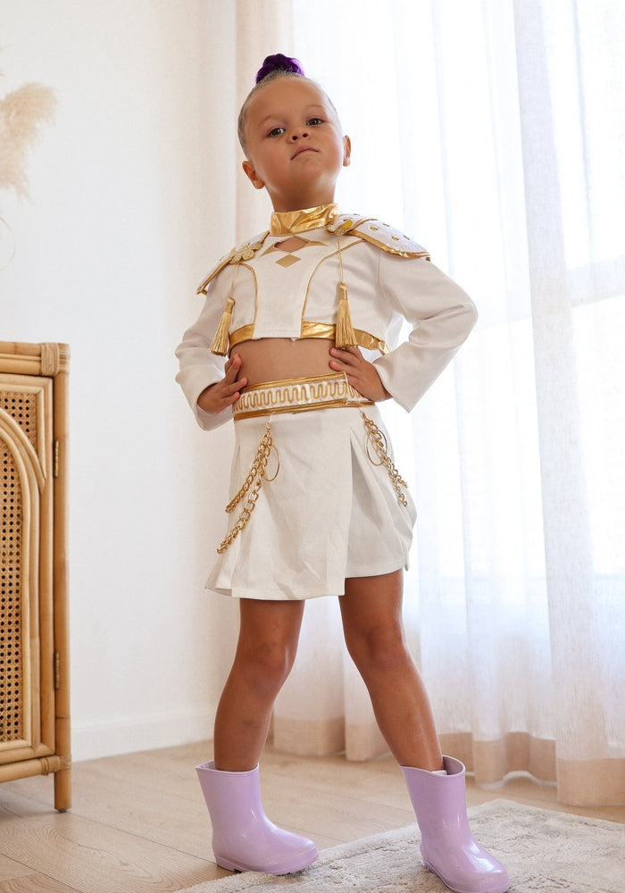 Kids Girls K - POP Inspired Demon Hunter Costume Skirt & Top 2 Piece Set - Fox Baby & Co
