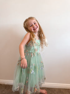 Birthday Tulle Frill Dress - Mint Floral