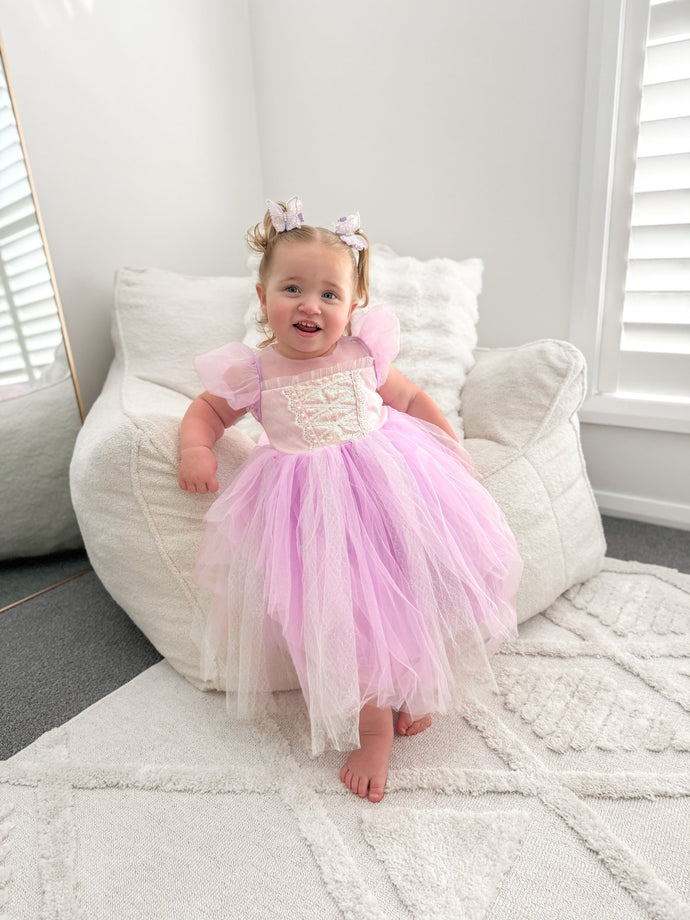 Whimsical Rapunzel Princess Puff Sleeve Party Dress Costume - Fox Baby & Co