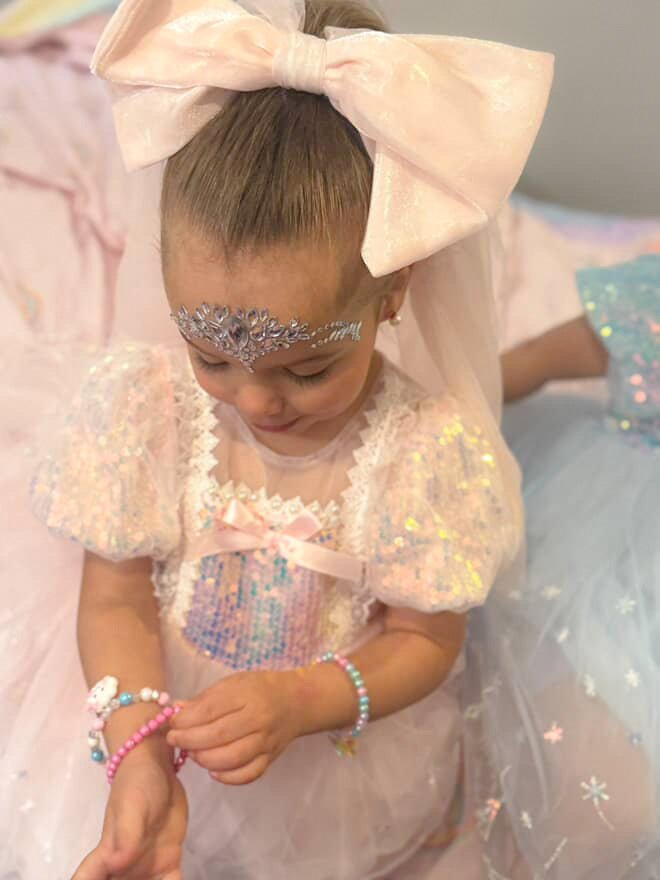 Enchanting Royal Princess Dress Cosplay Costume & Tulle Bow Clip - Fox Baby & Co