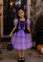 Load image into Gallery viewer, Witch Halloween Dress Costume, Headband &amp; Bag - Purple - Fox Baby &amp; Co
