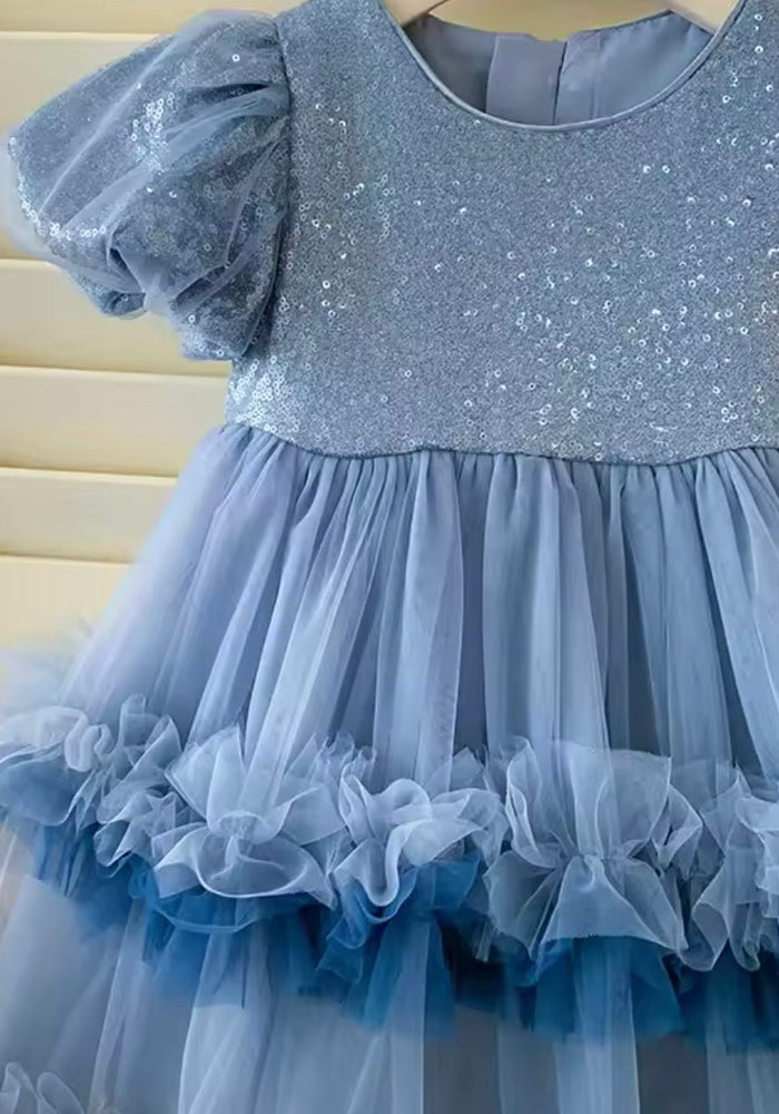 Kid little girl Fairyland Birthday Tulle Dress - Blue - Fox Baby & Co