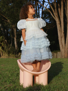 Kid little girl Fairytale Birthday Tulle Dress - Blue - Fox Baby & Co