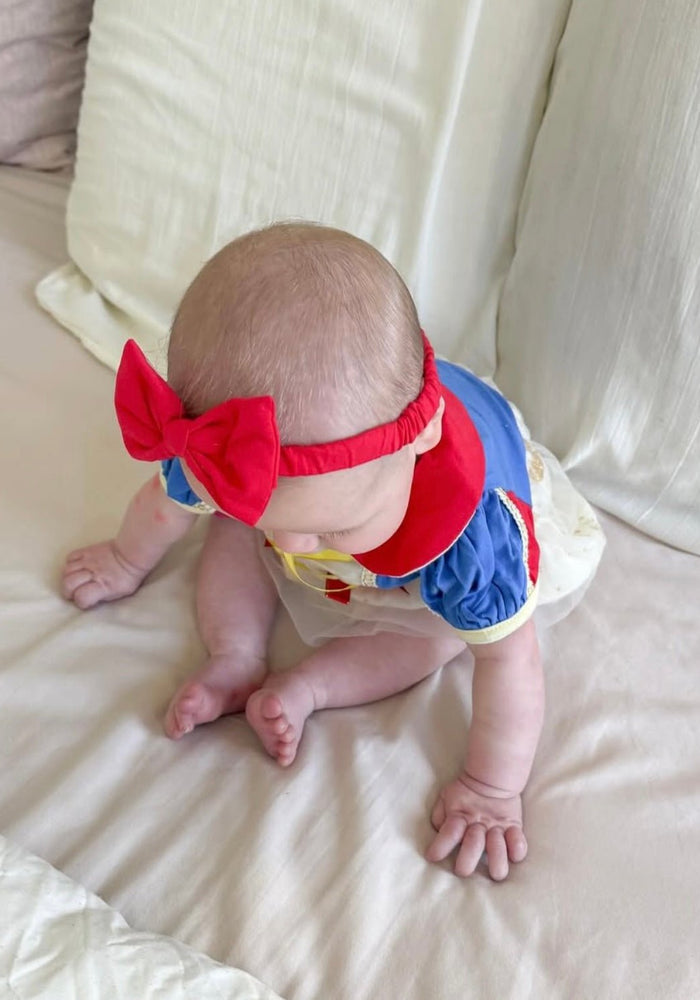 Baby Girls Snow White Princess Puff Tulle Romper with bow - Fox Baby & Co