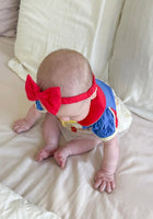Load image into Gallery viewer, Baby Girls Snow White Princess Puff Tulle Romper with bow - Fox Baby &amp; Co

