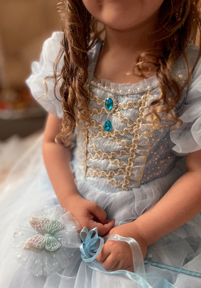 Whimsical Snow Star Princess Birthday Party Dress Costume with cape - Fox Baby & Co