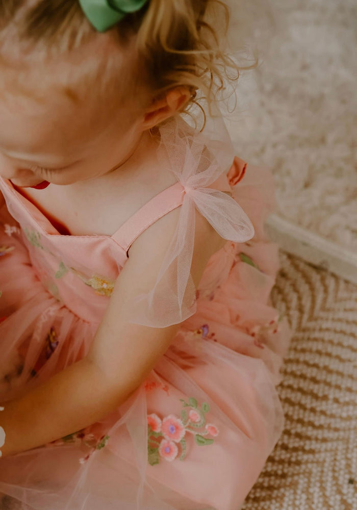 Birthday Tulle Frill Dress - Pink Floral - Fox Baby & Co