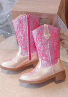Load image into Gallery viewer, Sparkle Princess K - pop Cowgirl Boots – Pink/Rose Gold - Fox Baby &amp; Co
