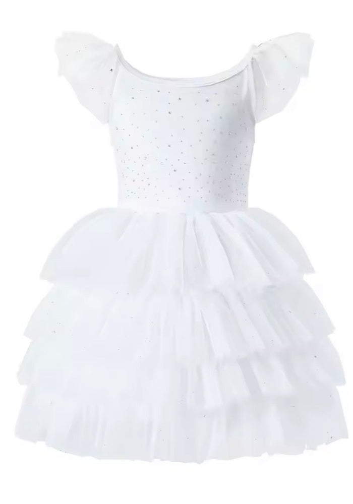 Ballerina Sequins Sparkle Tulle Tutu Dress - White - Fox Baby & Co
