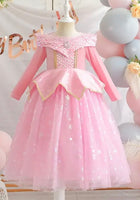 Load image into Gallery viewer, Enchanted Pink Princess Birthday Long Sleeve Party Dress Costume
