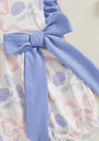 Load image into Gallery viewer, Posy Floral Bow Romper - Blue - Fox Baby &amp; Co
