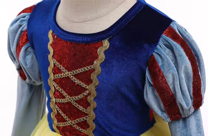 Enchanted Snow White Princess long Sleeve Dress Costume & Headband - Fox Baby & Co