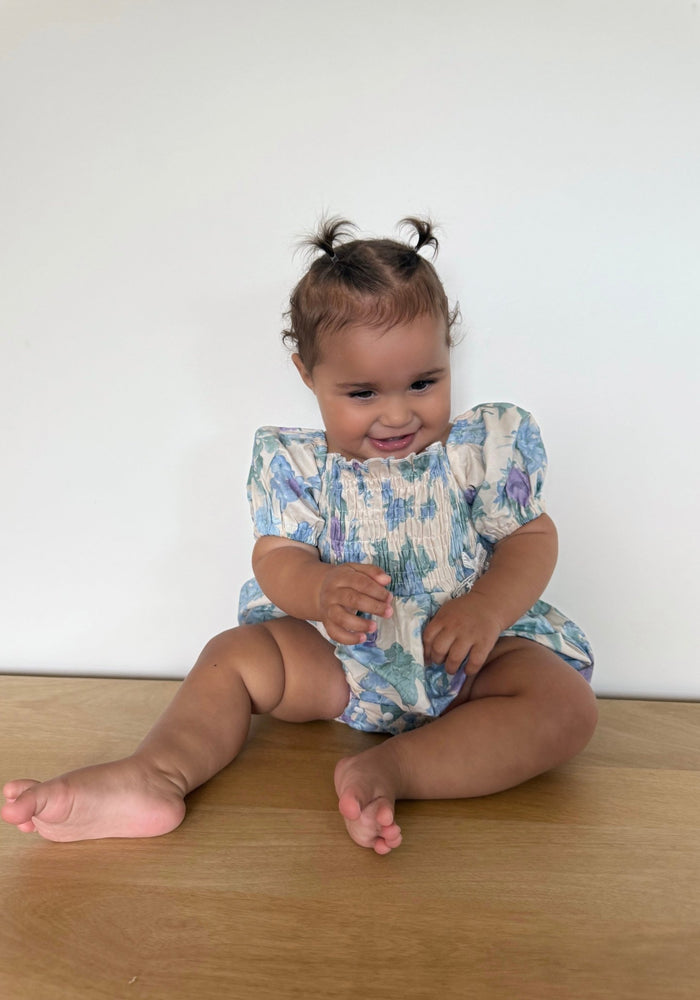 Baby Girls French Flora Puff Romper - Fox Baby & Co