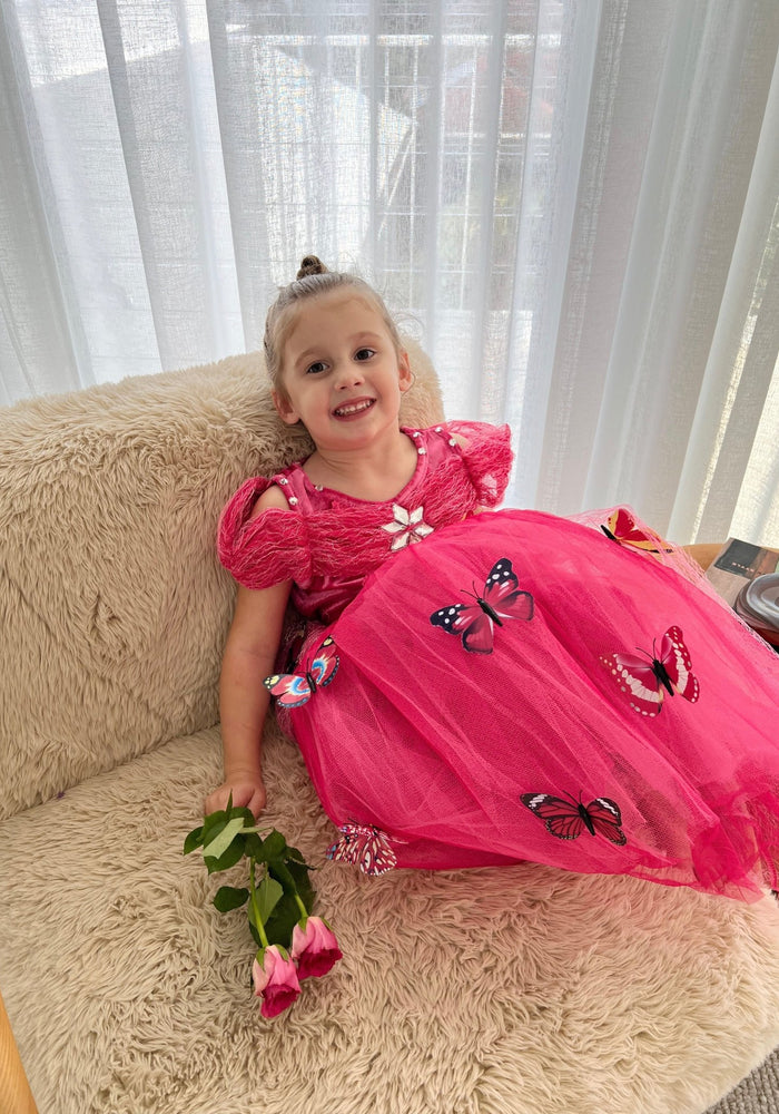 Pink Aurora Butterfly Princess Party Dress Costume & Jewellery Set - Fox Baby & Co