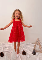 Load image into Gallery viewer, Little Girls Christmas Sparkle Tulle Dress (pre order) - Fox Baby &amp; Co
