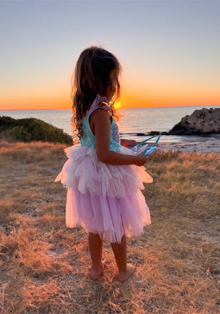 Rainbow Mermaid Luxe Princess Birthday Party Dress - Fox Baby & Co