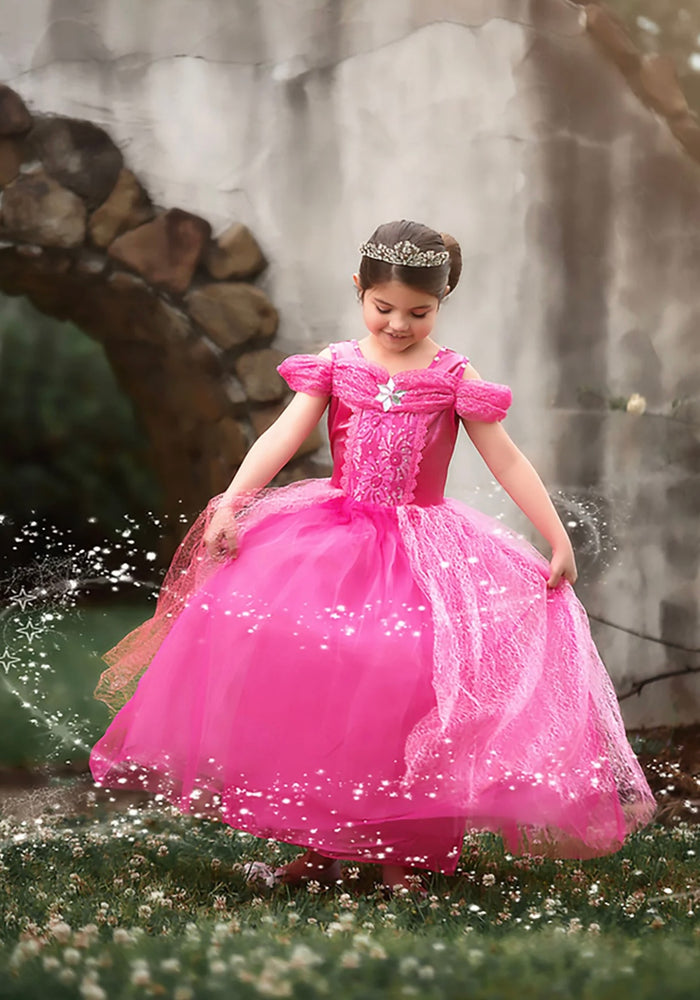 Classic Pink Aurora Princess Party Dress Costume - Fox Baby & Co