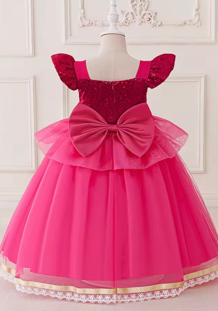 Original Pink Aurora Princess Party Dress Costume & Jewellery Set