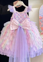 Load image into Gallery viewer, Mermaid Rainbow Bow Princess Party Dress
