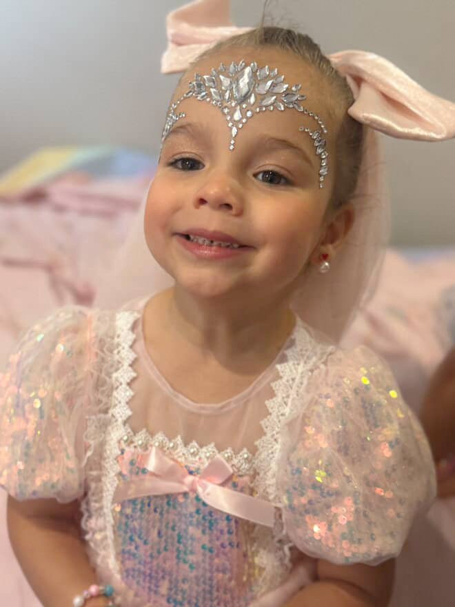 Enchanting Royal Princess Dress Cosplay Costume & Tulle Bow Clip - Fox Baby & Co