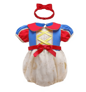 Baby Girls Snow White Princess Puff Tulle Romper with bow - Fox Baby & Co