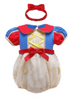Load image into Gallery viewer, Baby Girls Snow White Princess Puff Tulle Romper with bow - Fox Baby &amp; Co
