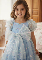 Load image into Gallery viewer, Kids girls Tea Party Butterfly Tulle Dress - Blue - Fox Baby &amp; Co
