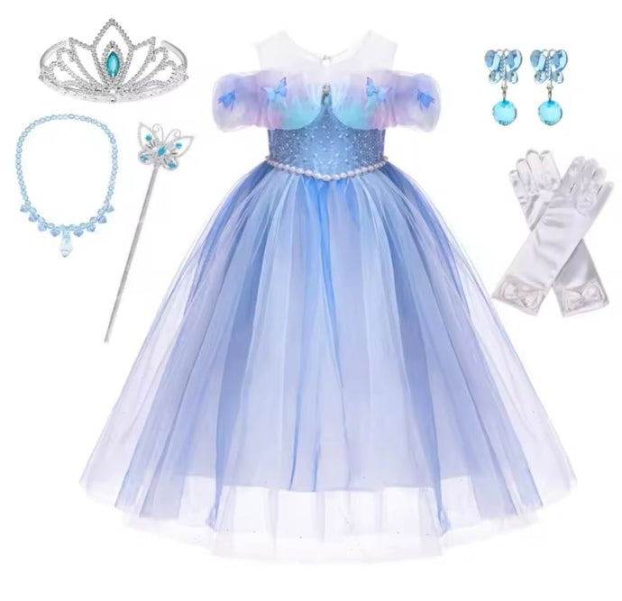 Blue Whimsical Cinderella Princess Luxe Dress & Accessories Fox Baby & Co Blue Whimsical Cinderella Princess Luxe Dress & Accessories Fox Baby & Co