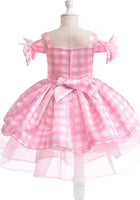 Load image into Gallery viewer, Kid little Girls Pink Gingham Barbie Party Dress - Fox Baby &amp; Co

