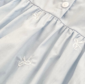 Celine French Tiny Bow Romper - Blue (pre order) - Fox Baby & Co