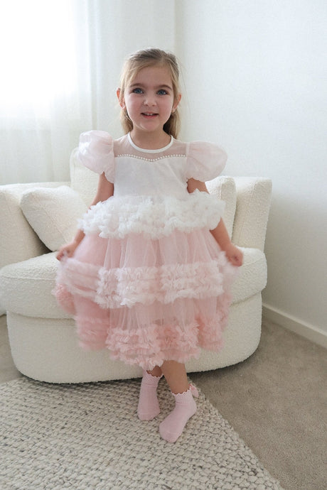 Kid little girl Fairytale Birthday Tulle Dress - Pink - Fox Baby & Co