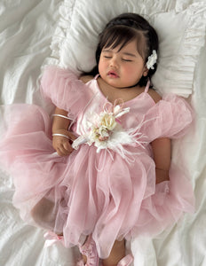 Bella Little Girls Flower Girl Tulle Dress - Baby Pink (pre order) - Fox Baby & Co