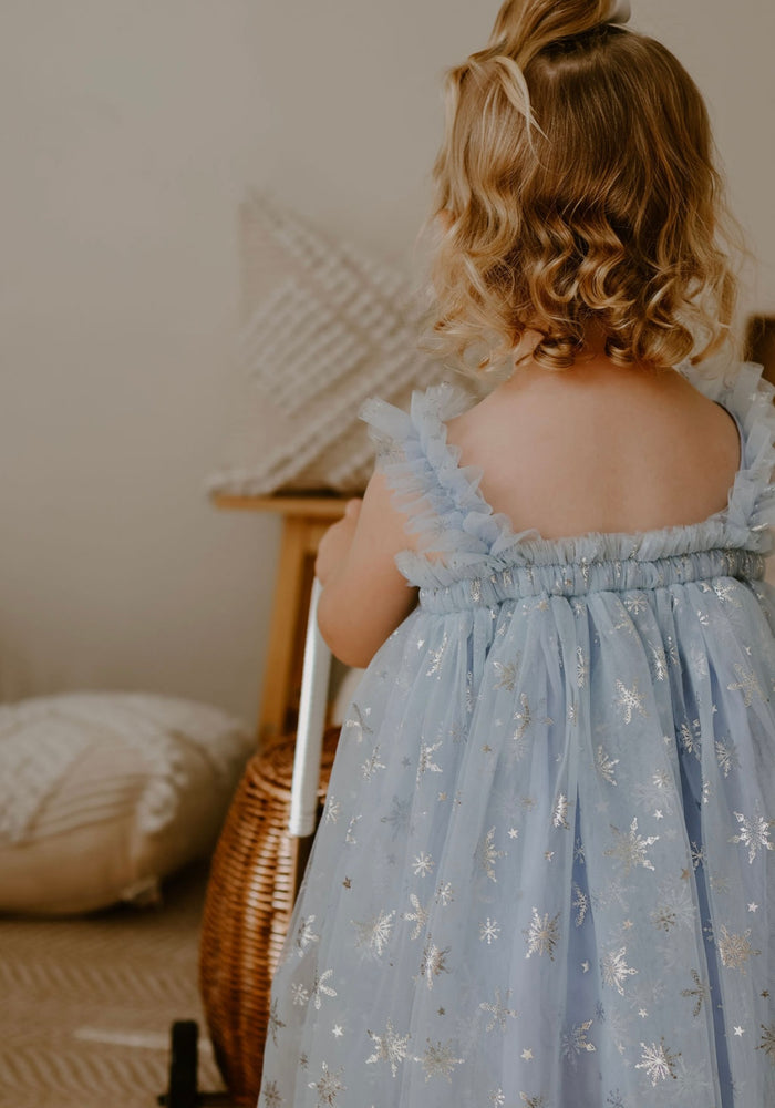 1st Birthday Kids little girls Elsa Tulle Fairy Birthday Dress - Blue - Fox Baby & Co