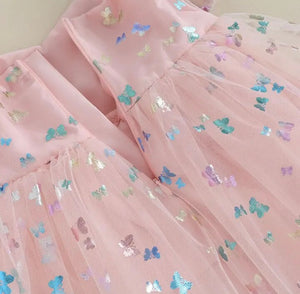 Kids girls Butterfly Shimmer Tulle Dress