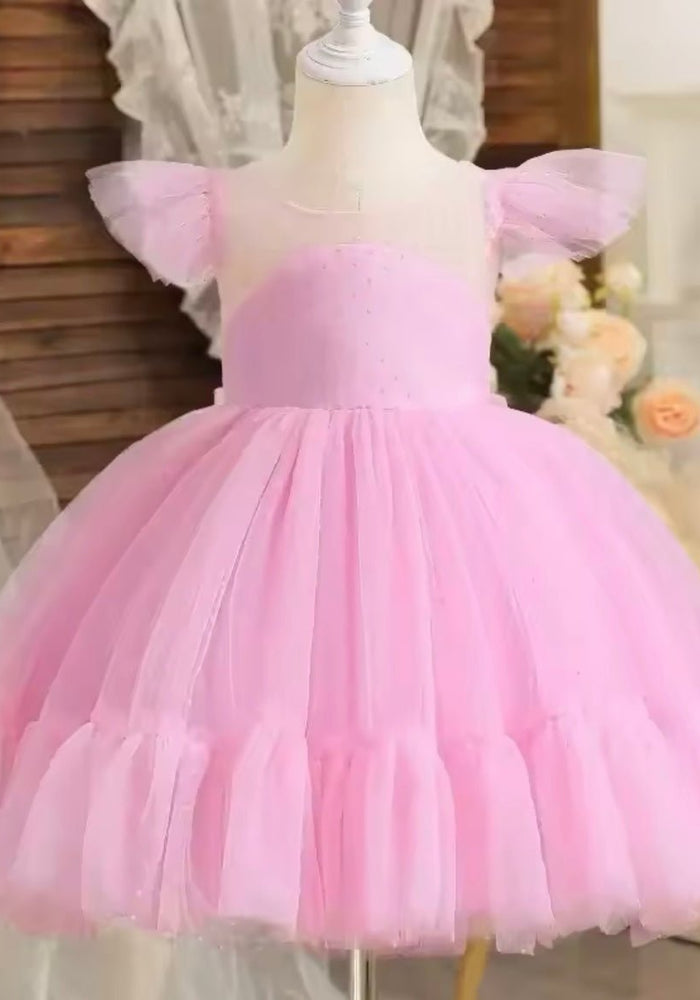 Kid little girl Pink Princess Birthday Tulle Dress - Fox Baby & Co