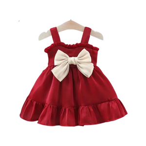 Holly Frill Bow Christmas Dress