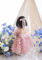 Load image into Gallery viewer, Madelyn Butterfly Luxe Little Girls Tulle Dress - Dusty Rose (pre order)
