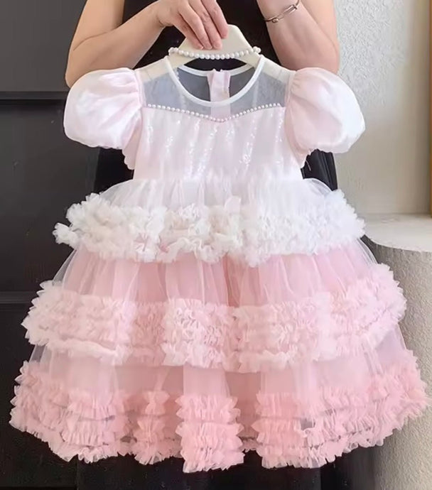 Kid little girl Fairytale Birthday Tulle Dress - Pink - Fox Baby & Co