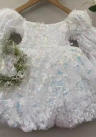 Load image into Gallery viewer, Flowergirl Sparkle Wonderland Long Sleeve Luxe Tulle Dress - White - Fox Baby &amp; Co
