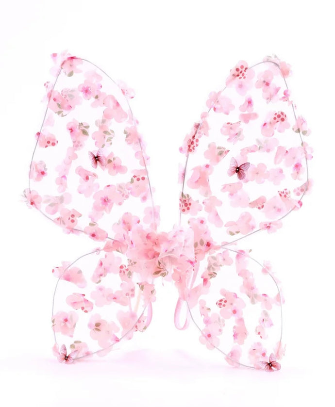 Kids little girls Butterfly Floral Lace Fairy Wings - Rose/Sparkle (last one)