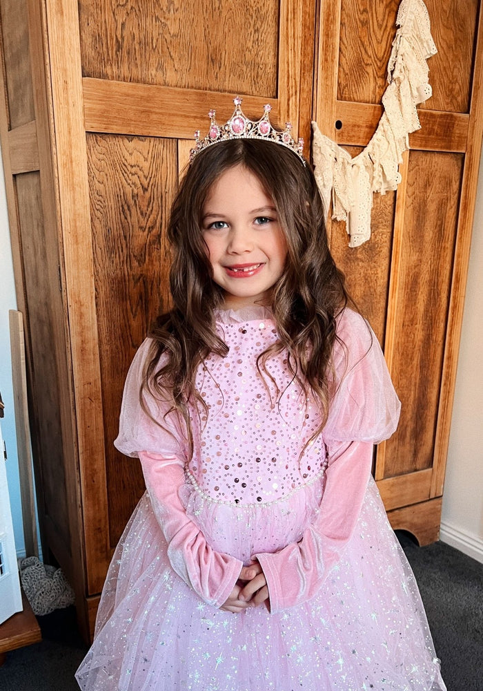 Aurora luxe Sparkle Princess Long Sleeve Party Dress - Pink - Fox Baby & Co