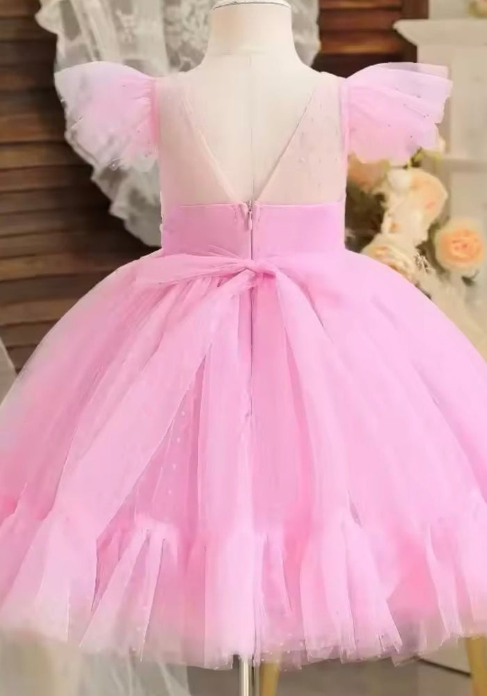 Kid little girl Pink Princess Birthday Tulle Dress - Fox Baby & Co