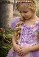 Load image into Gallery viewer, Whimsical Rapunzel Floral Luxe Princess Dress 💜🌸 (limited edition) - Fox Baby &amp; Co

