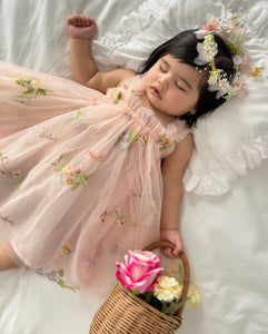 Arabella Garden Floral Tulle Birthday Dress - Pink - Fox Baby & Co