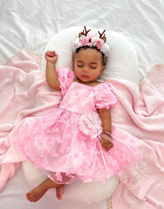 Kids little girls Pandora Butterfly Tulle Dress - Pink