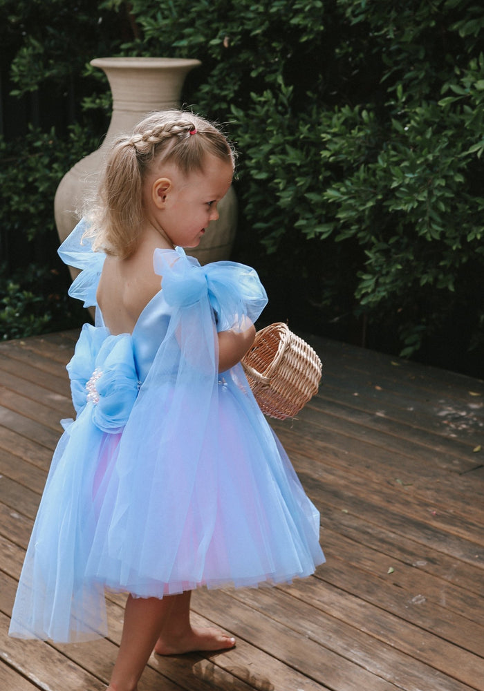 Mermaid Ocean Luxe Little Girls Tulle Dress - Blue - Fox Baby & Co