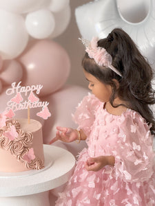 Madelyn Butterfly Luxe Little Girls Tulle Dress - Dusty Rose - Fox Baby & Co