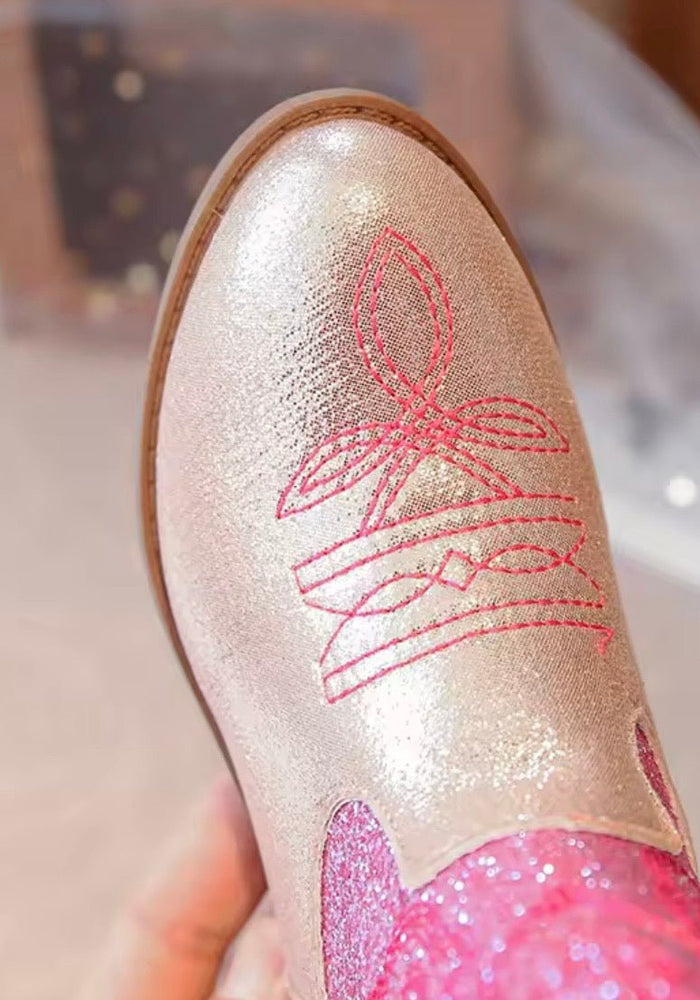 Sparkle Princess K - pop Cowgirl Boots – Pink/Rose Gold - Fox Baby & Co