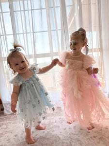 Whimsical Butterfly Fairy Tulle Birthday Dress - Blue - Fox Baby & Co
